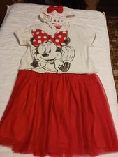 Disney Minnie Mouse Girls 2pc Dress Wear 3 Ways Sz M 7/8 NWT Tulle Lined Skirt