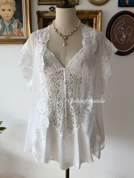 Alana Gale Mini Bridal Peignoir Set Size S-Excellent Cond*No US Shipping*