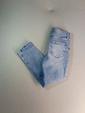 ana Womens Jeans 4 Blue High Rise Straight Distressed Medium Wash Denim 5 Pocket