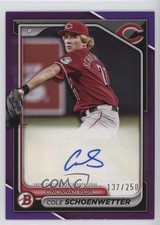2024 Bowman Paper Prospect Retail Purple Border /250 Cole Schoenwetter Auto 4at