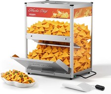 20 Lbs Nacho Chip Warmer Nacho Machine, 300w Food Warmer w/Removable Deflecction