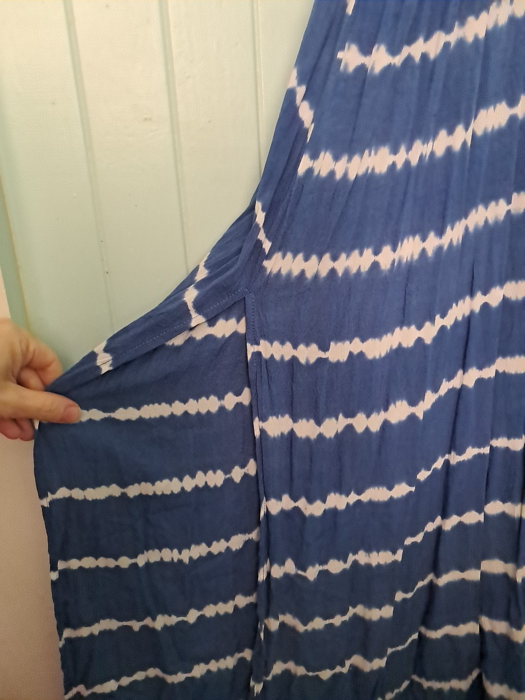 Acacia Swimwear Moscow Maxi Dress Pacific Tides Sz M Blue Tie Dye Crochet