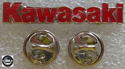 Pin Anstecker Kawasaki Schriftzug rot red Motorrad Motorbike Moto Art. 1059