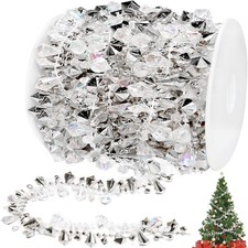 Silver Bead Christmas Tree Garland 16ft