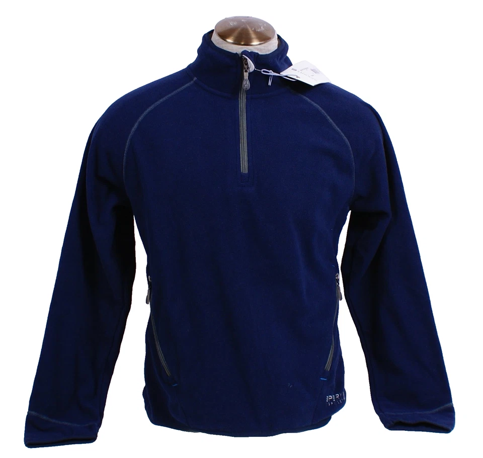 Chaqueta de vellón técnico Sperry Top Sider para hombre M azul STS35 1/4 cremallera Foto 2 de 4