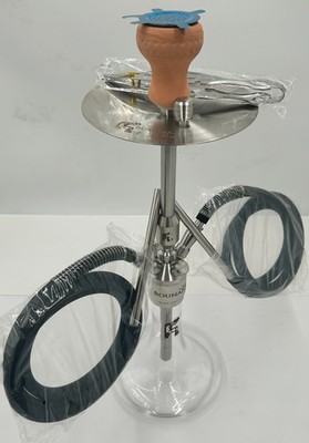 Hookah Shisha. Heavy Duty Stainless Steel Complete, double hose, 25  tall