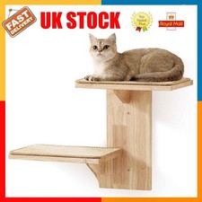 Image of Cat Wall Shelves, 2 Platform Pet Kitten Wall Furniture, Tree Shape Wall-Mounted