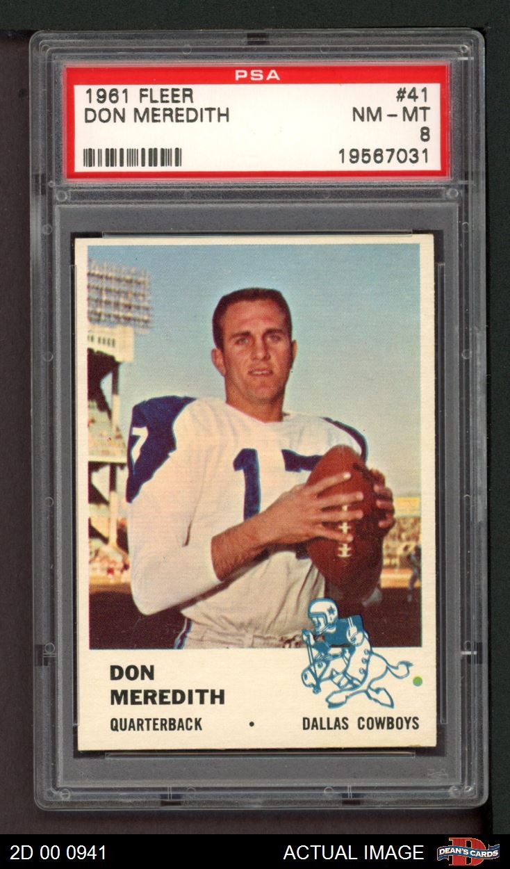 1961 Fleer #41 Don Meredith Cowboys RC SMU PSA 8 - NM/MT