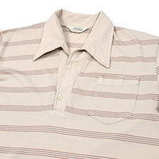 Vintage 1970s Lord Jeff Knit Mens Polo Shirt Large Dagger Collar USA Mod Mad Men