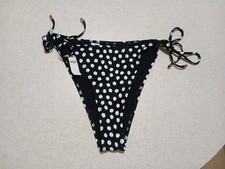 Aerie Swim Bottom XL Cheekiest Black White Dot
