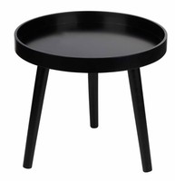 Beistelltisch Rund Ø 40 Cm H36 Cm Holz Nachttisch Couchtisch Sofatisch Schwarz