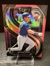 2025 Panini Select - Premier #136 Michael Young Pink Purple Prizm /199 Rangers