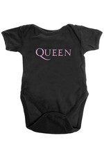 Queen Schlafstrampler Rosa Band Logo Nue offiziell Schwarz 0 to 24 Months Size