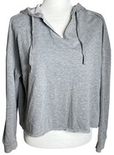 Colsie Hoodie Gray Crop Oversized Lounge Casual Basic Pullover Unisex Womens M