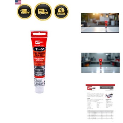 T Plus 2 23710 Pipe Thread Sealant, Non-Hardening, Synthetic Fibers, Contains...
