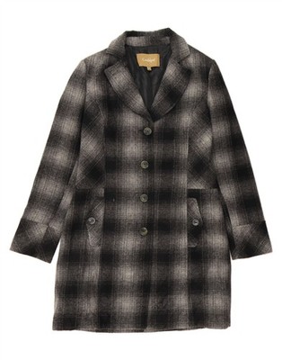 CONBIPEL Damen Mantel IT 44 Medium schwarz kariert Wolle CV74