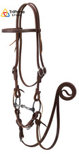 Weaver Leather Working Tack Bridle with Ring Snaffle Mouth Golden Chestnut