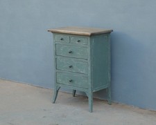 Mobiletto comodino cassettiera laccato Shabby Chic con piano in legno, L 60 cm!