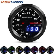 2 52mm Digital Pointer 7 Color Led 0-100 Psi Oil Pressure Gauge Meter Sensor
