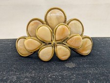 Vintage Barette Hair Clip Hairpin Faux Stone Layered Peacock shape Taiwan