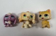 Littlest Pet Shop Vintage Lot Of 3 Bunny 1705 Cat First Gen Dog 347 2005-2006