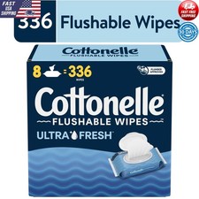 Ultra Fresh Flushable Wipes 336Count Septic Safe Adult Cleaning Wipes Resealable