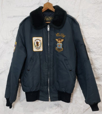 Vintage 70s Timber King US Air Force Flight Bomber Jacket Eagle Patch Medium