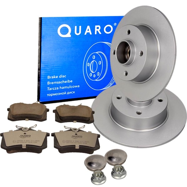 Quaro Bremsscheiben 240Mm Mit Radlager BeläGe Hinten Satz FüR Clio 3 Megane 2-image