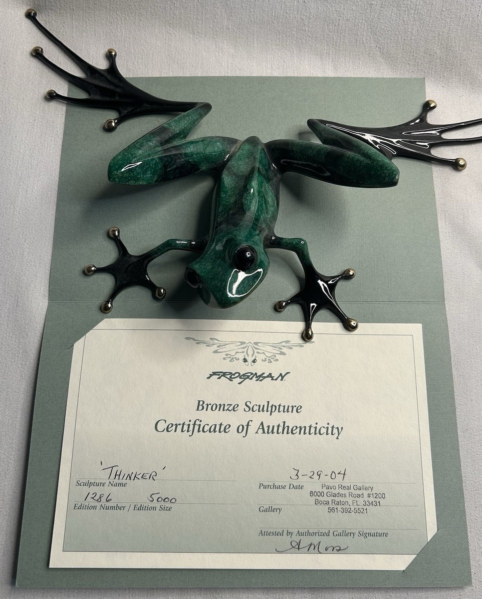 Vintage 1992 Tim Cotterill's Frogman Bronze Sculpture “Clover” 12
