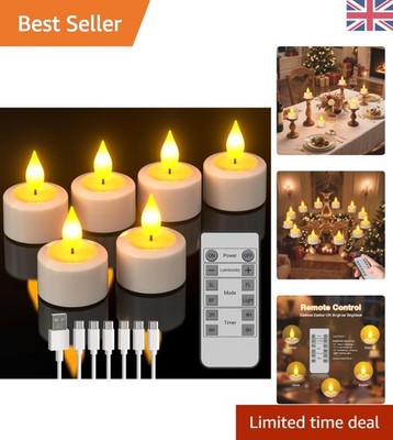 6er Pack Wiederaufladbare LED Teelichter mit Fernbedienung & Timer - Home Decor Must-Have