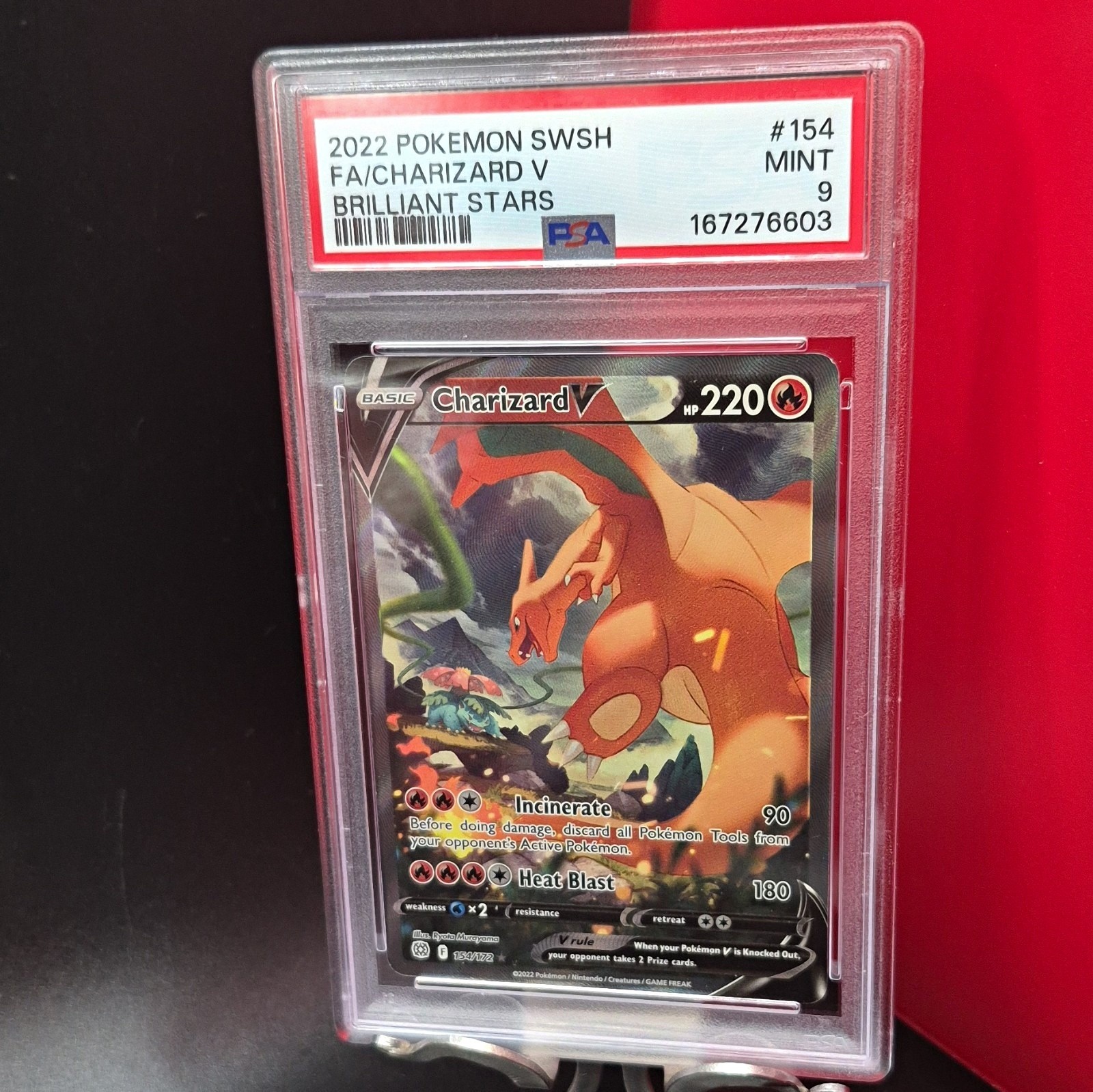 Pokemon 2022 SWSH Charizard V 154 Full Art Holo PSA 9 Cert 167276603