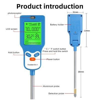 Genaues Bodenfeuchte PH Tester Sechs in einem Fruchtbarkeits- und Temperaturmess