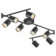 8 Light Track Light Fixture, Track Lighting Kit with Rotatable Heads, 3-Color...