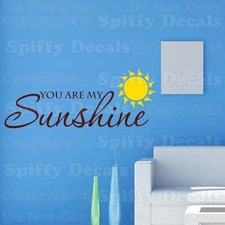 YOU ARE MY SUNSHINE Nursery Child Baby Quote Vinyl Wall Decal Decor Sticker 