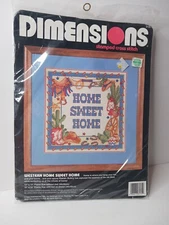 Dimensions Stamped Cross Stitch Western Home Sweet Home New in Package 1993