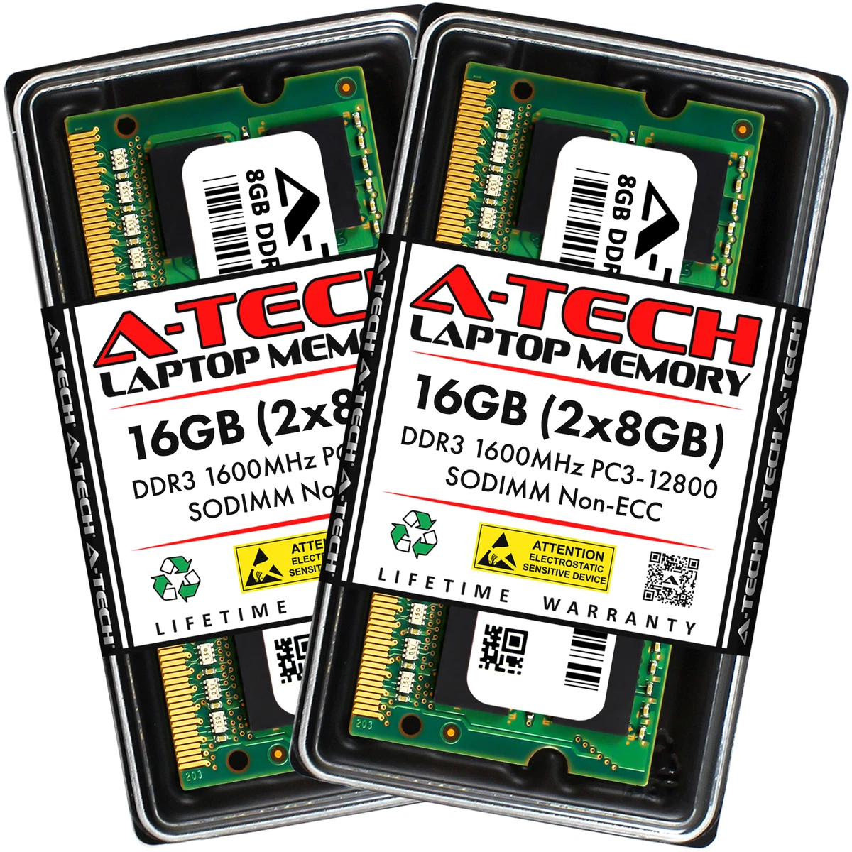 16GB KIT 2 x 8GB SODIMM DDR3 NON-ECC PC3-12800 1600MHz 1600 MHz