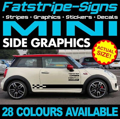 passend für MINI GRAFIK STREIFEN AUFKLEBER STICKER AUTO VINYL ONE COOPER S R50 R56 F56