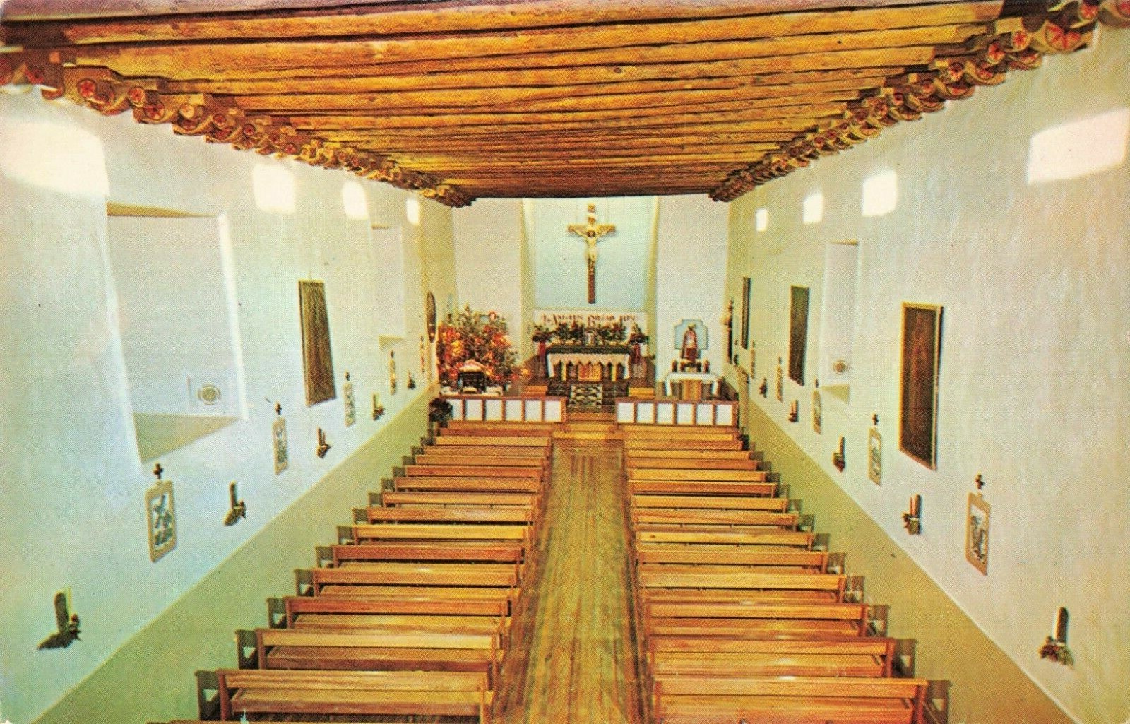 Postcard St Augustine Church Isleta Pueblo New Mexico eBay