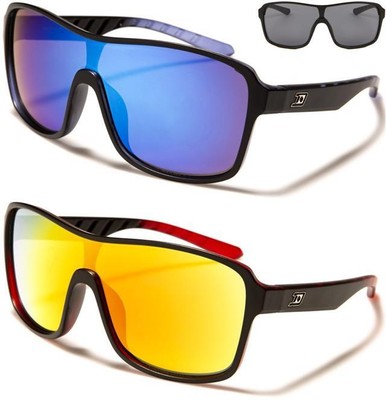 Herren Wrap Shield Sonnenbrille Übergröße Spiegel SPORTS Big Sonnenblende UV400
