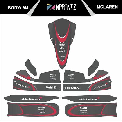 M4 MCLAREN STYLE FULL KART STICKER KIT - KARTING - OTK - EVK M4