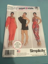 Simplicity Pattern 1115 Ms MIMI G STYLE Long & Short Jumpsuits w/Variations 6-14