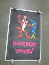 Beep Beep Yurass! 1971 black light poster vintage roadrunner Wile coyote C461
