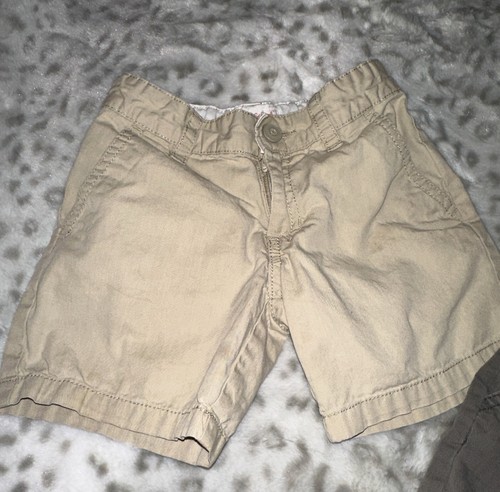 Cat & Jack Flat Front Shorts Kakhi Gray Childrens 4 & 5 - Picture 2 of 6
