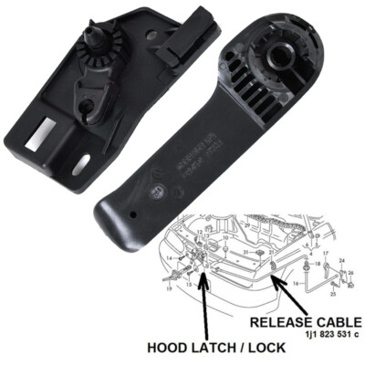 Für VW Golf 4 Griff Motorhaubenseilzug Motorhaube Hebel Offner Lagerbock！