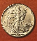 1941 D Walking Liberty Silver Half Dollar, Choice to Gem Uncirculated.