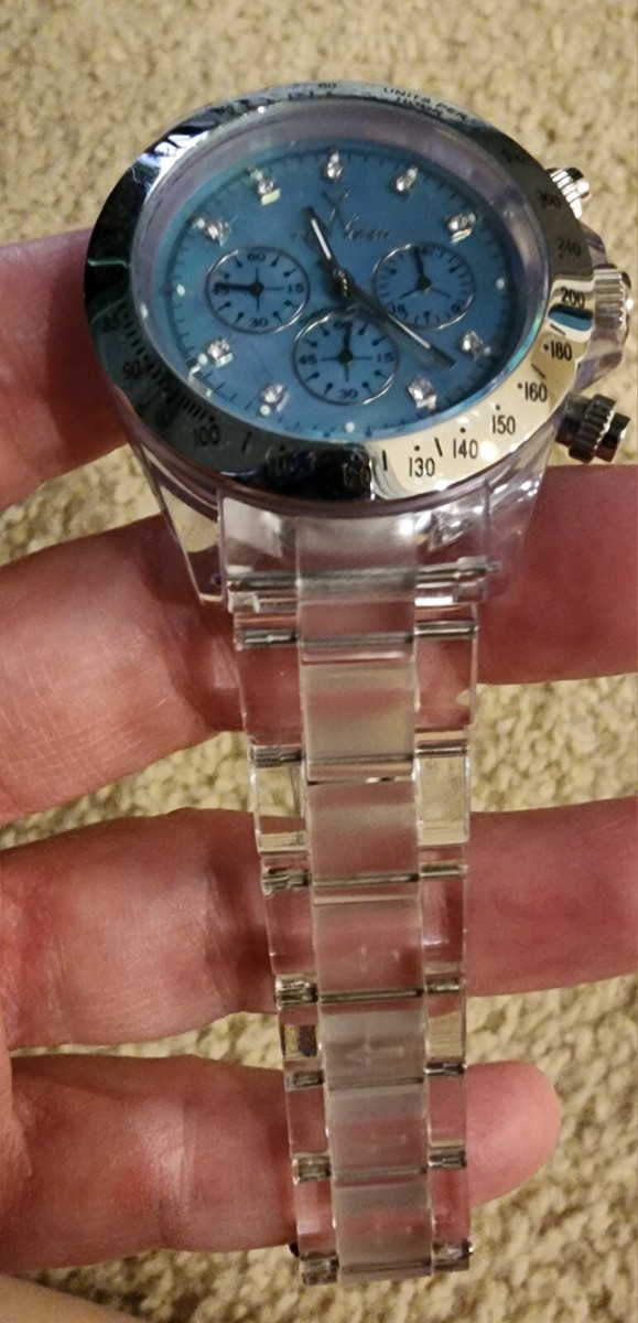 Toywatch Blue Opalescent Watch Clear Band | eBay display picture 1