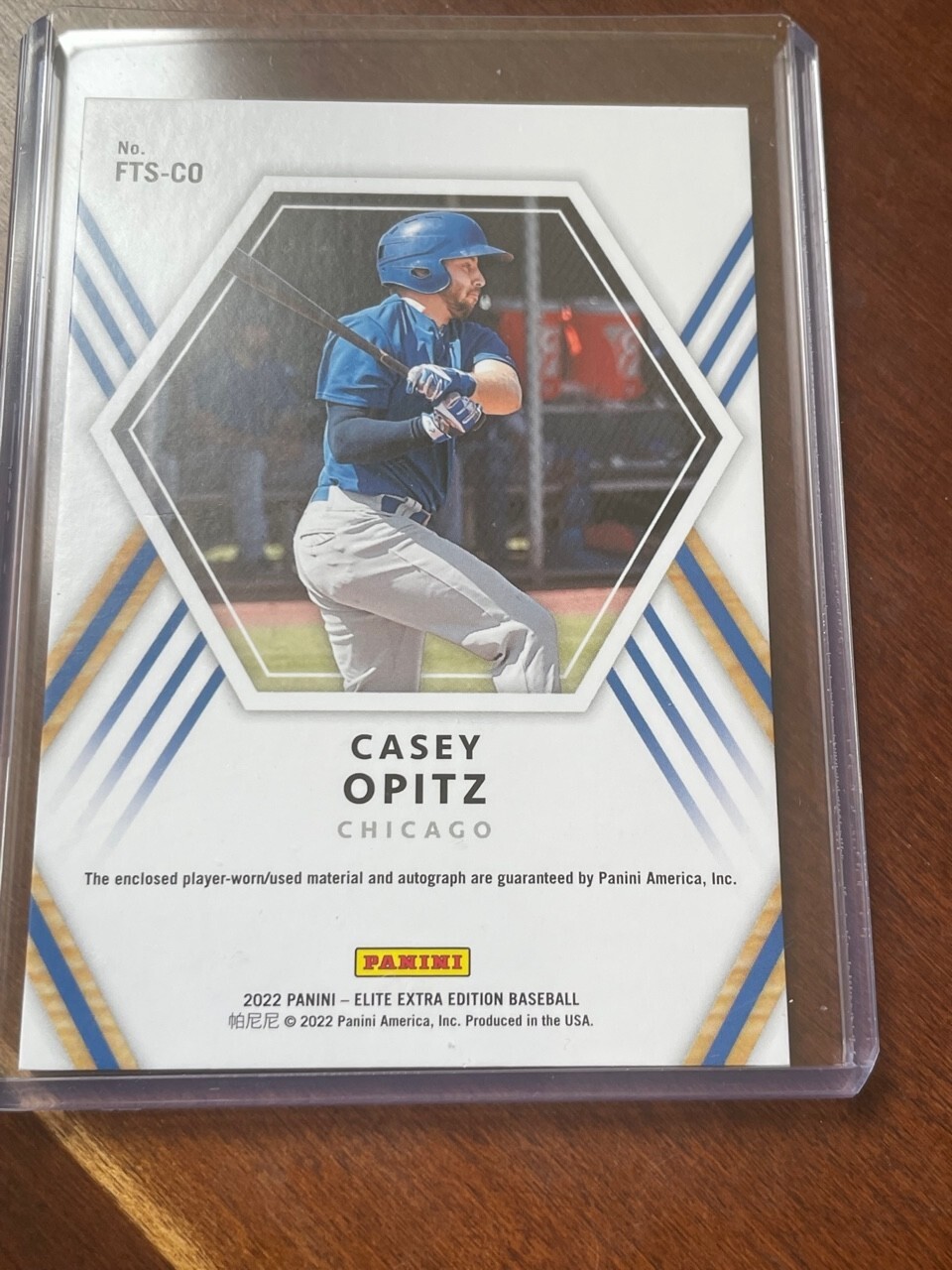CASEY OPITZ 2022 PANINI ELITE EXTRA EDITION FUTURE THREADS SIGNED CARD ...