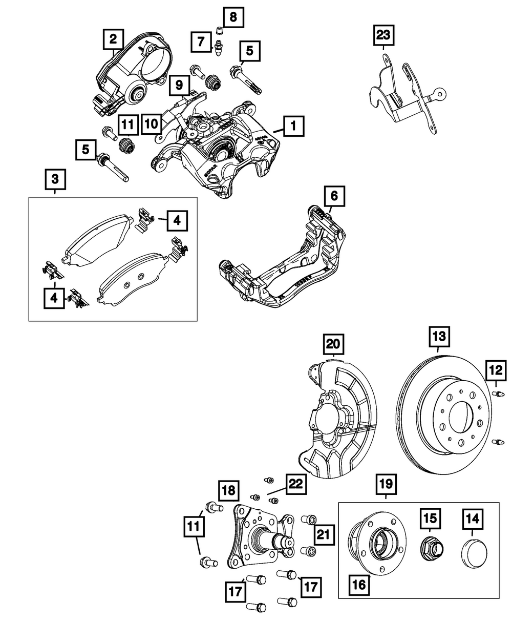 Genuine Mopar Rear Disc Brake Pad Kit 68603420AA