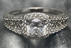 Vintage JCM Sterling Silver Cubic Zirconia Ring Size 8