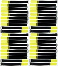 40 x Cable Hook and Loop 16cm x 16mm Yellow Hook and Loop Hook and Loop Cable Ties Tape with Eyelet